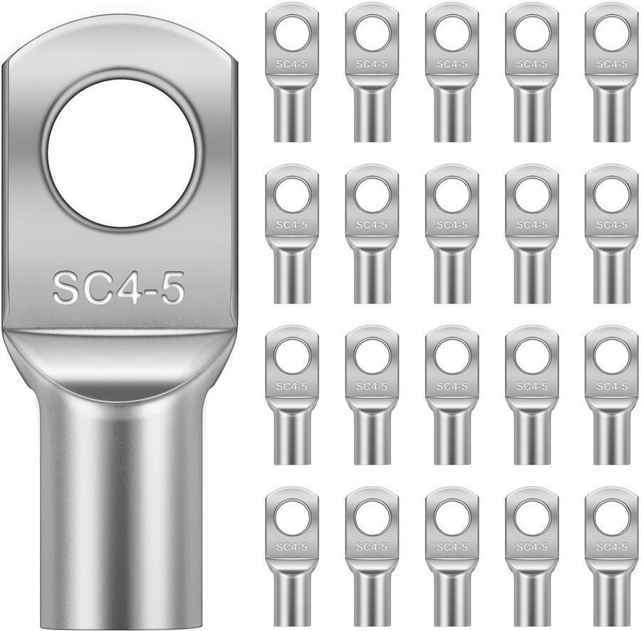 20 stuks vertind koperen terminals connectoren SC4-5 Batterij SC Ring Terminal Connectors Set Batterij Kabel Uiteinden Lugs Bolt Hole Crimp Terminals Connector voor Elektrisch Auto