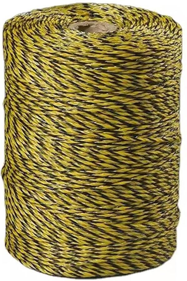 200 m Elektrisch hektouw runderdraadhek roestvrij staal kabelkabel voor hek accessoires voor elektrische omheining geel + zwart 200 m