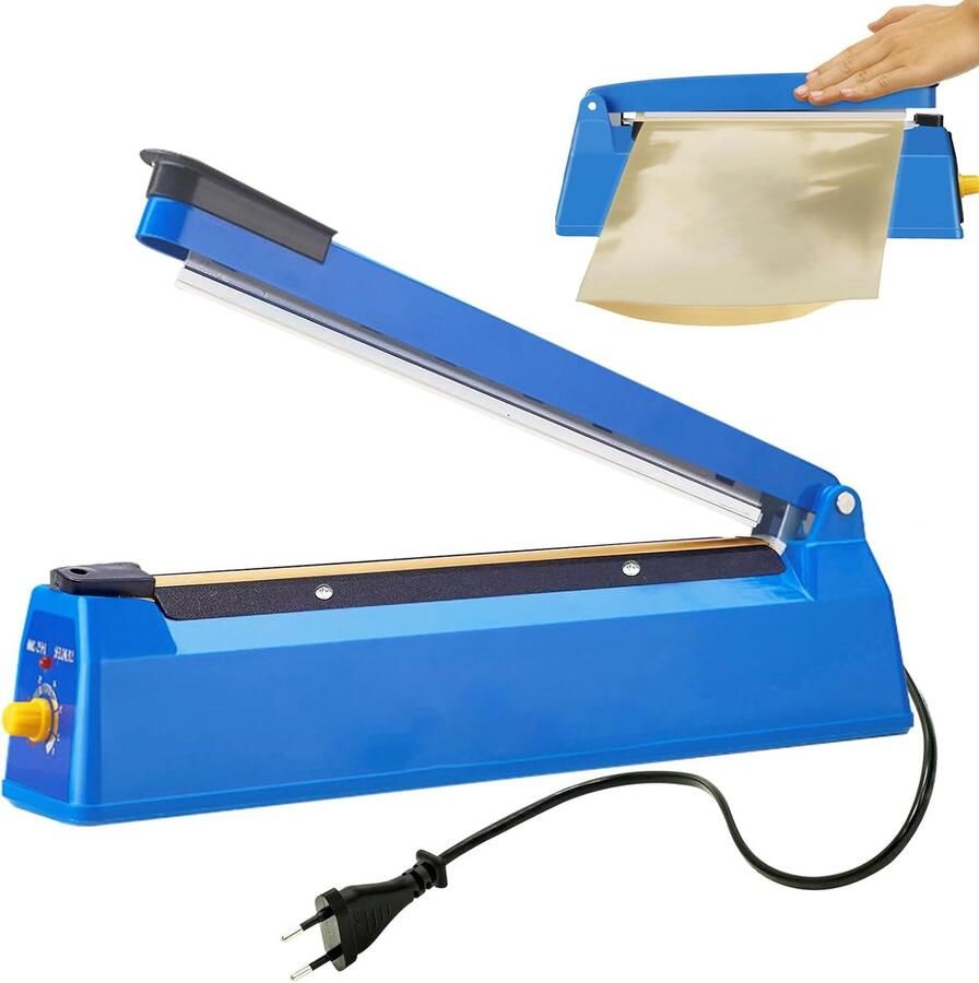 200 mm warmsealapparaat met 2 mm afdichtingsbreedte draagbaar verzegelingsapparaat lasapparaat voor zakken lasapparaat voor Mylar PP PE-zakken en kunststoffolie blauw