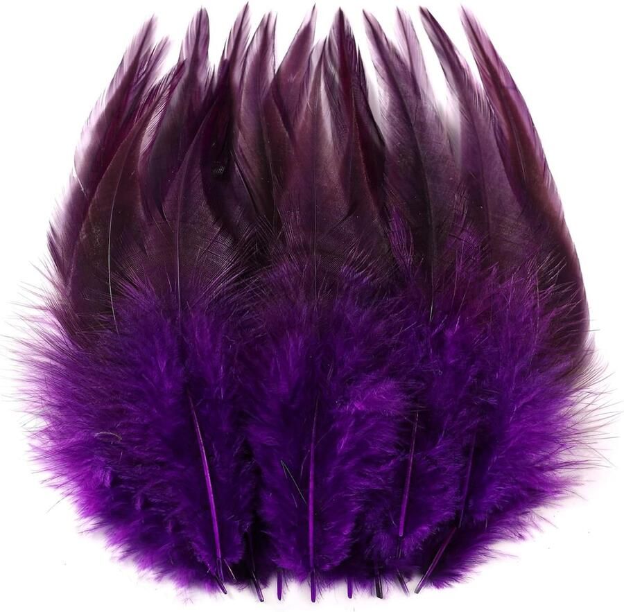 200 stuks 13-18 cm paarse veren om te knutselen voor doe-het-zelf maskerade party decoratie