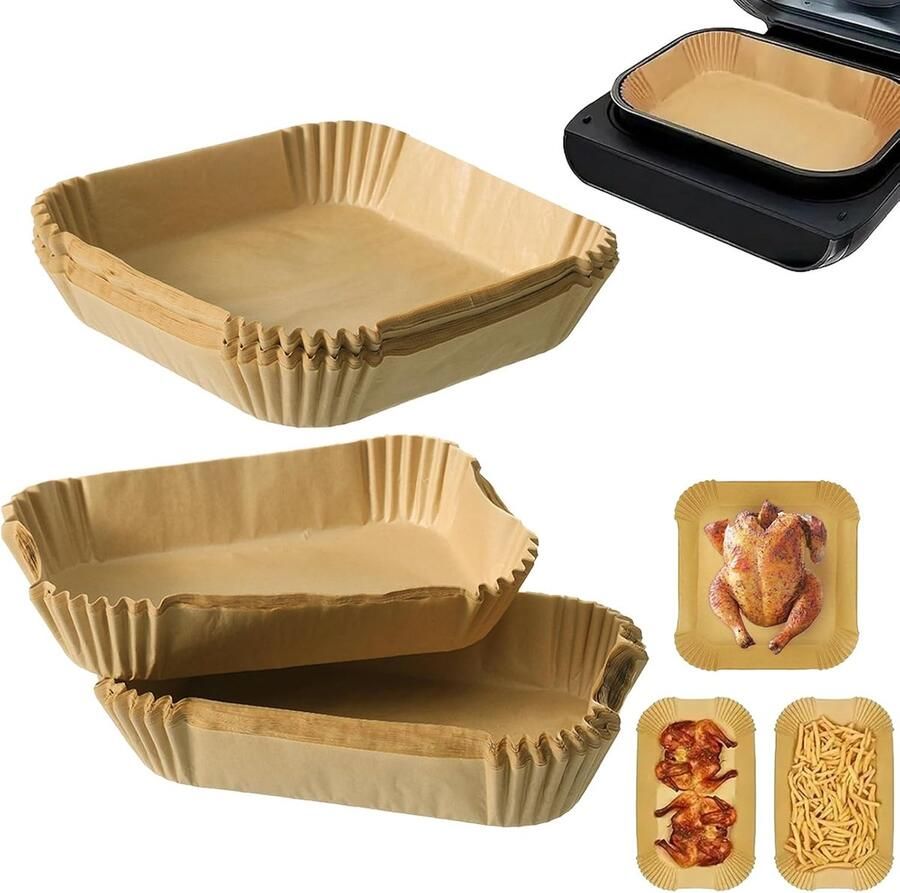 200 stuks bakpapier voor heteluchtfriteuse airfryer bakpapier voor heteluchtfriteuse Philips 3000 5000-serie 6L 3L compatibel met Tefal Easy Fry 5 2 3 1L accessoires voor Philips NA352 00