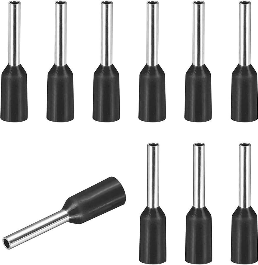 200 stuks kabeleindkappen VE0306-28AWG schroefdoppen van koper geïsoleerde aansluitingen voor elektrische projecten chemische industrie zwart