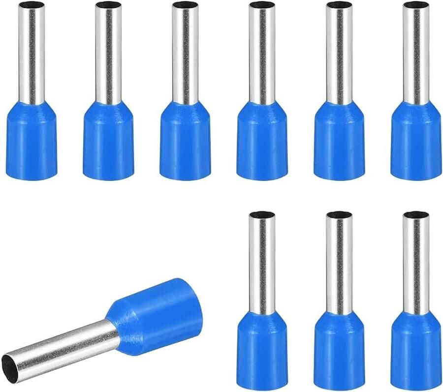 200 stuks kabeleindkappen VE2510-14AWG schroefdoppen van koper geïsoleerde eindstekkers voor elektrische projecten chemische industrie blauw