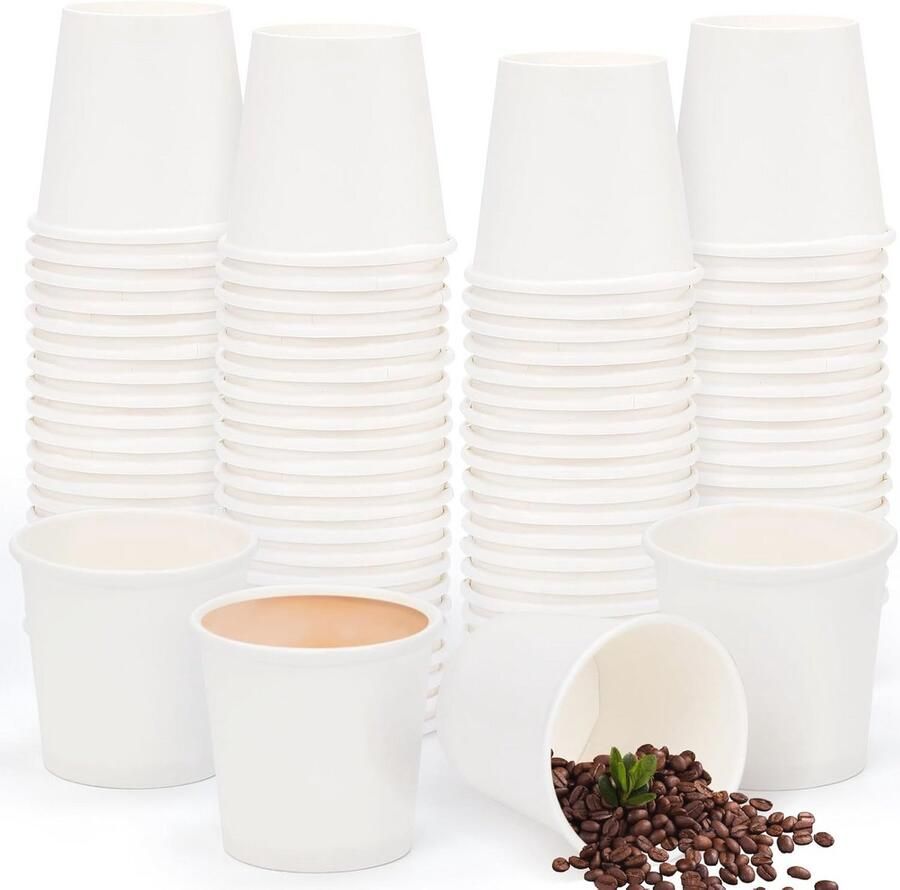 200 Stuks Papieren Espresso Bekers 50 ml Portiebekers voor Warme en Koude Dranken