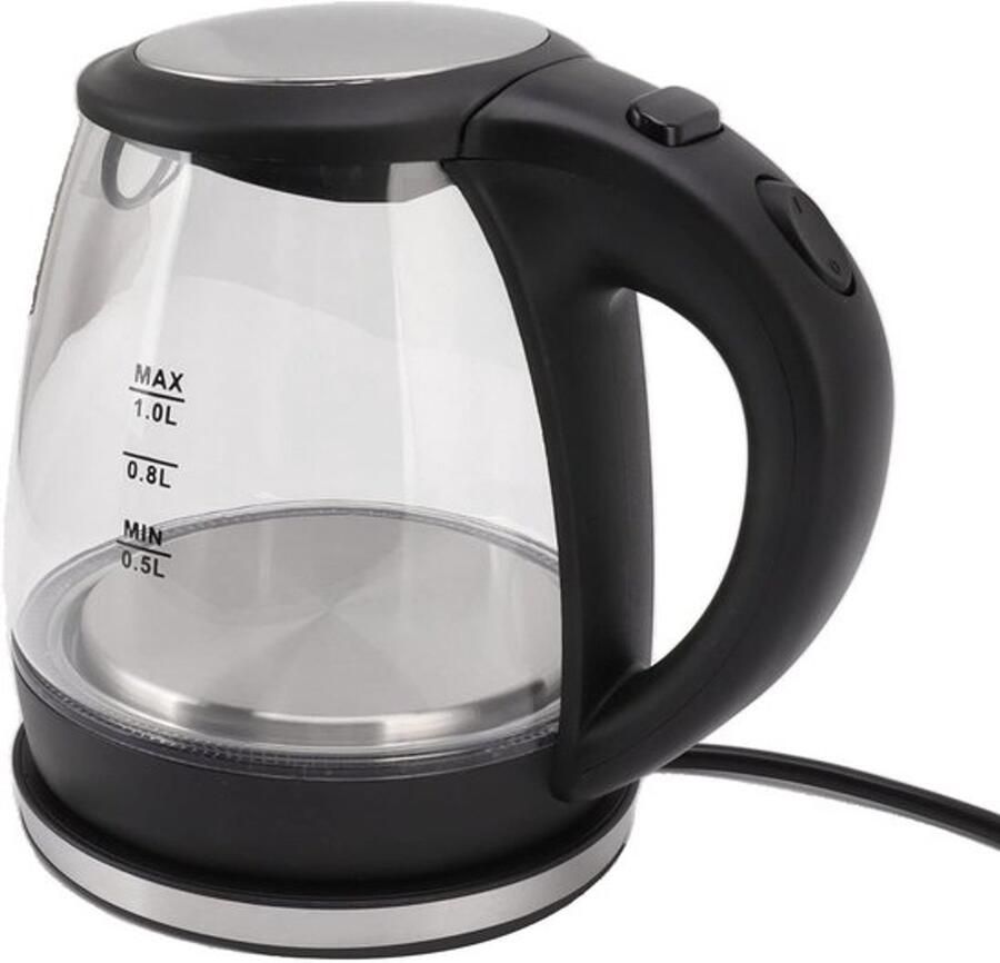 2000W elektrische glazen waterkoker hoog vermogen 1L grote capaciteit automatische uitschakeling blauw licht elektrische waterkoker EU-stekker