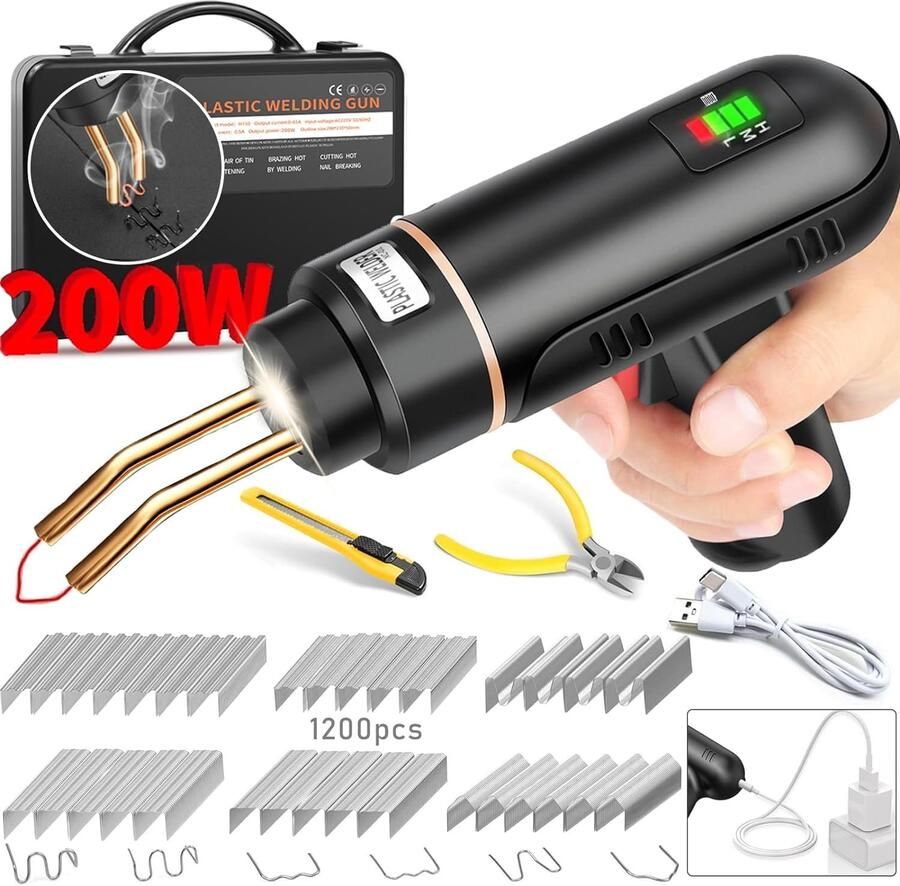 200W Draadloze Plastic Lasmachine USB Oplaadbaar 5000 mAh Batterij 1200 Plastic Reparatie Kits Thermische Snijmachine