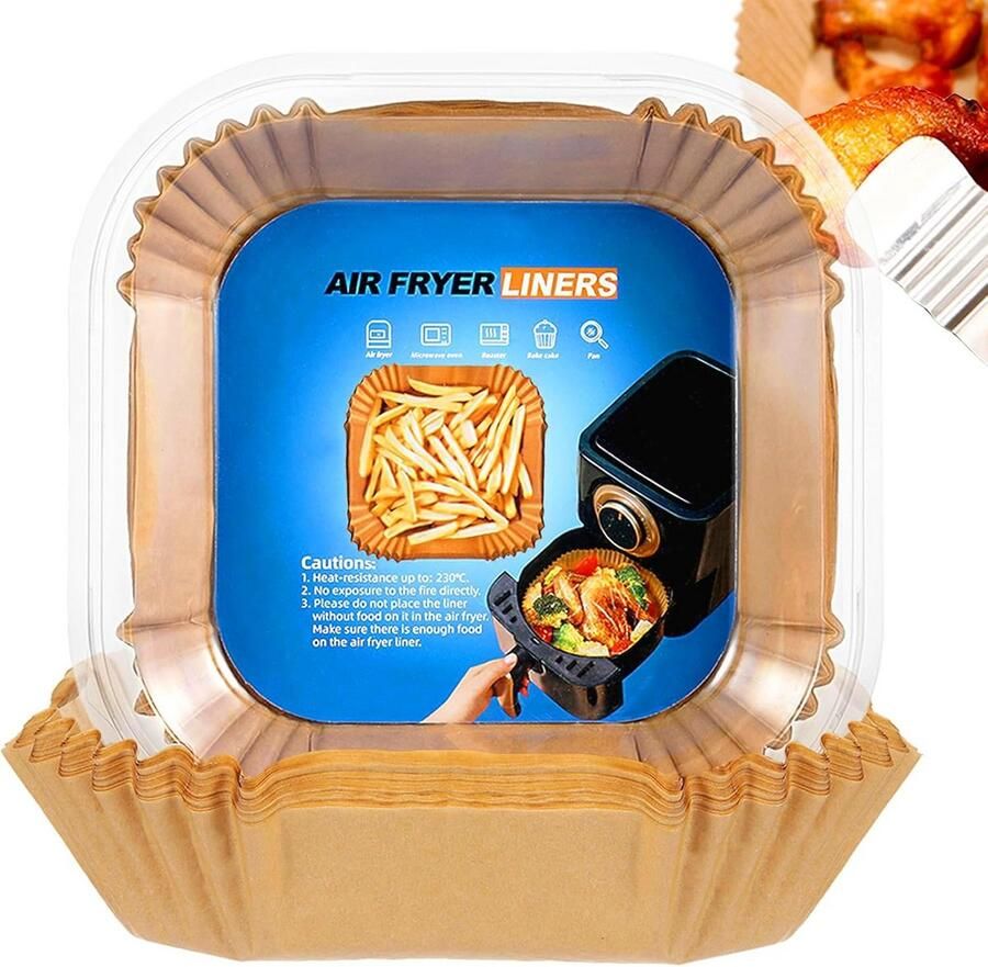 200x Wegwerp Airfryer Patat Mandjes & Bakpapier Universele Luchtfriteuse inzet