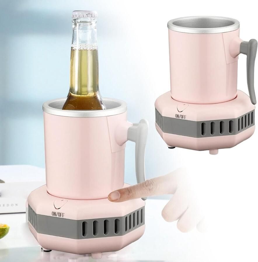 2026 Draagbare ijsmachine met efficiënte koeltechnologie voor dranken snelle ijsblokjes in de keuken thuisbar (roze 16 x 12 cm)