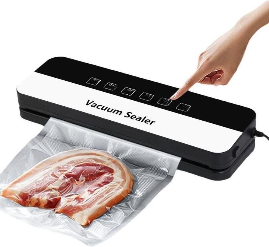 2026 Vacumeermachine 6 in 1 met Ingebouwde Snijder en UV Sterilisatie Geschikt voor Nat en Droog Voedsel Aanraakbediening Inclusief 20-delige vacuümzakken