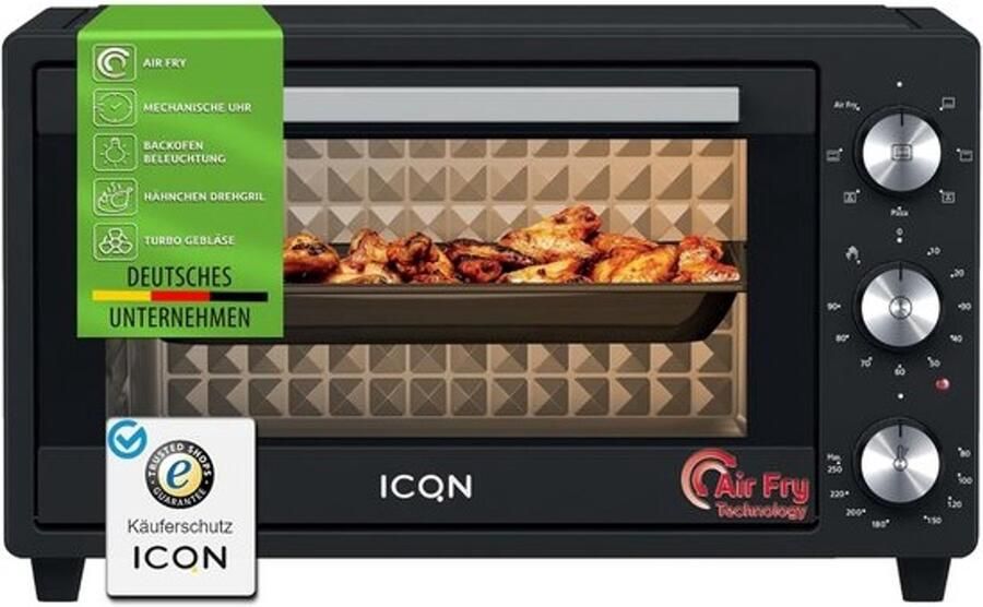 20L minioven met airfryfunctie Heteluchtoven met 5 programma's 1500W