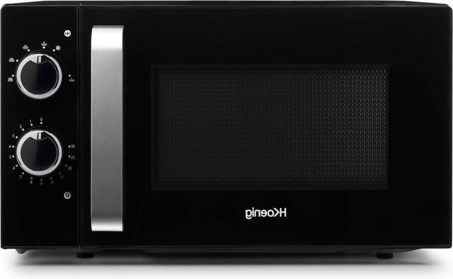 20L Zwart Magnetron Krachtig 700W Draaiplateau Multifunctioneel Compact Ontdooifunctie Timer 5 Warmtestanden Snel Werkblad 25cm