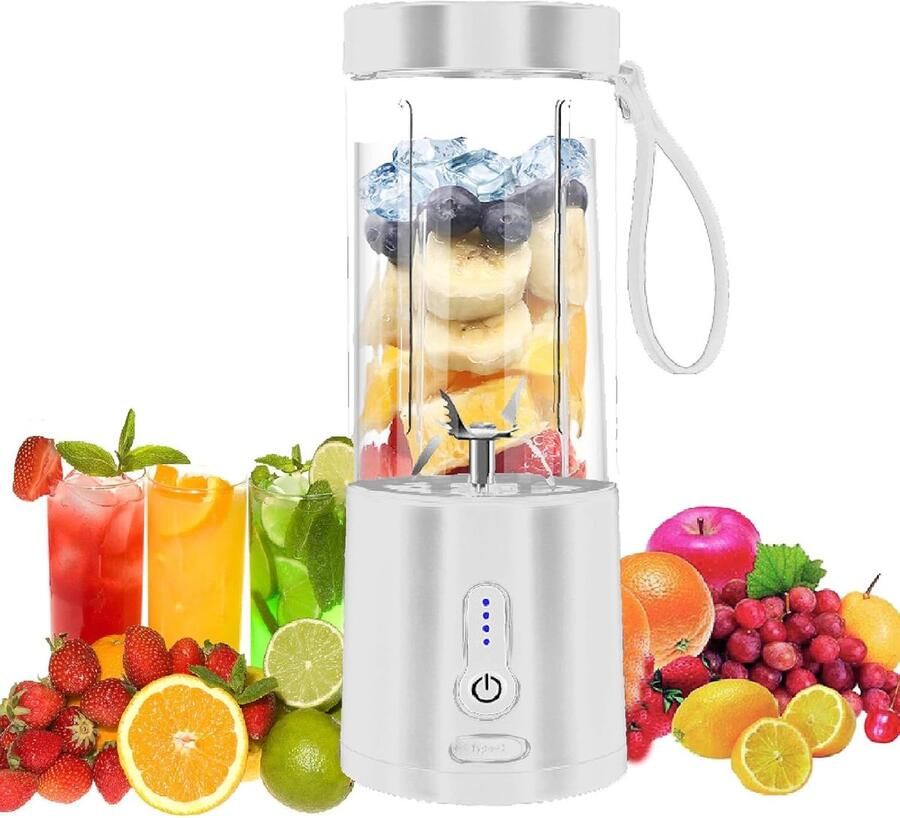 20oz Beker Draagbare Blender Persoonlijke Blender voor Smoothies en Shakes Oplaadbaar 6 Roestvrijstalen Mesjes Geschikt voor Reizen Gym en Kantoor