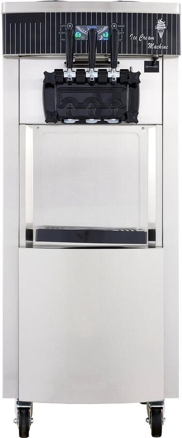 2200W Commerciële Verticale Softijsmachine 5 3 7 4 Gallons Per UUR 3 Smaken Roestvrij Staal voor Restaurants Bars Cafés Bakkerijen