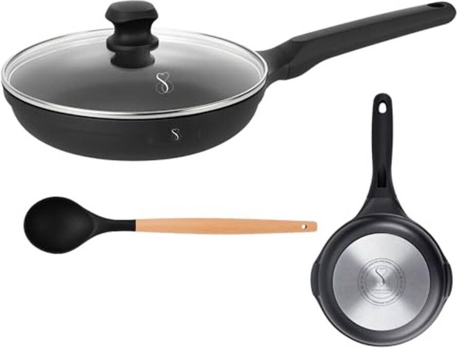 24 cm Inductie Koekenpan met Extreme Anti-aanbaklaag en Stalen Bodem