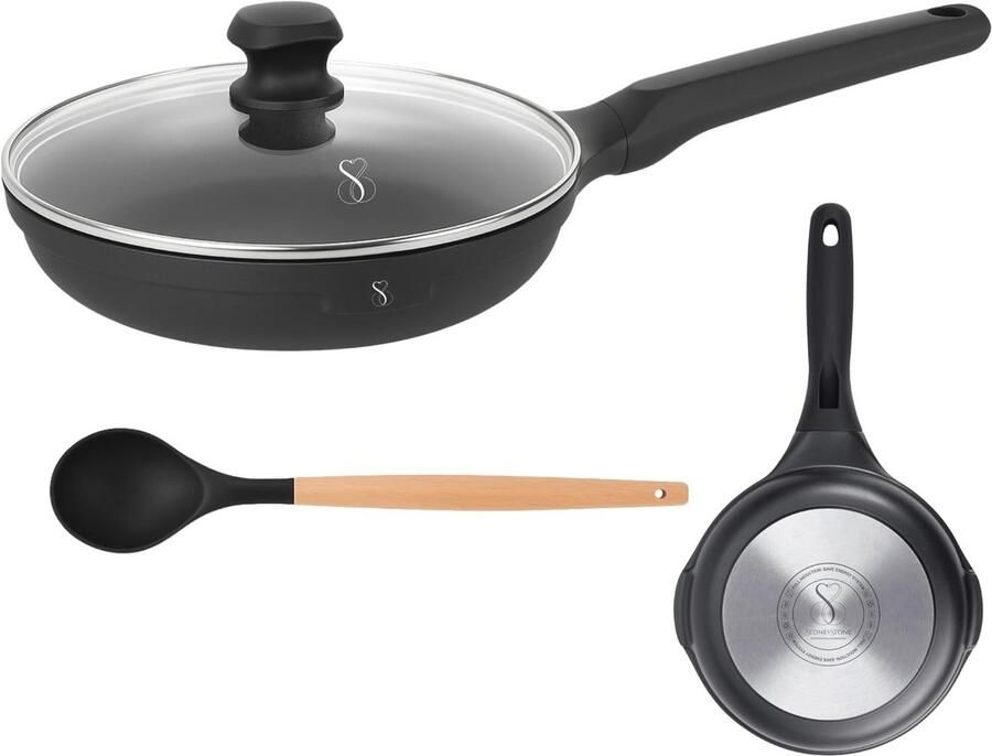 24 cm Inductie Koekenpan met Extreme Anti-aanbaklaag en Stalen Bodem