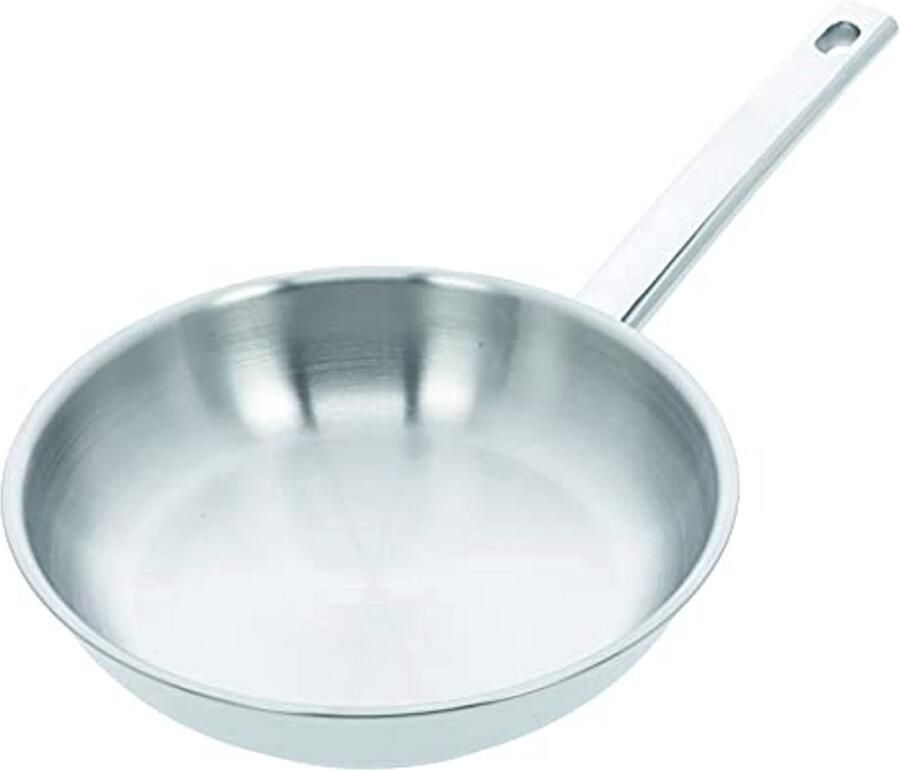 Ø 24 cm RVS Braadpan Geschikt voor Inductie en Oven Duurzaam met Snelle Warmtegeleiding