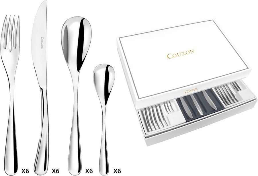 24-delig Bestekset in Geschenkdoos Eole Collectie RVS 18 10