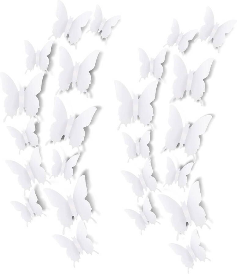24 Stuks Vlinder Muurstickers voor Decoratie in Slaapkamer en Feest