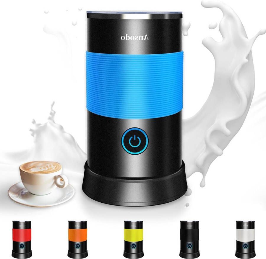 240ml 5-in-1 Milk Frother 600W Electric Milk Frother for Hot and Cold Milk Froth Coffee Cappuccino Latte Blue