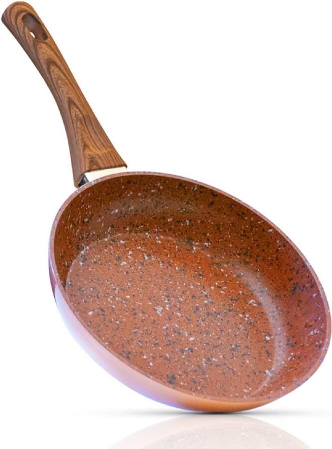 24cm Koekenpan met Graniet Look Krasbestendig & Inductie Geschikt
