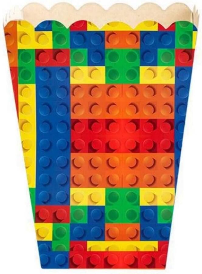 24pcs mini building block popcorn dozen feestartikelen candy bags papieren zakken