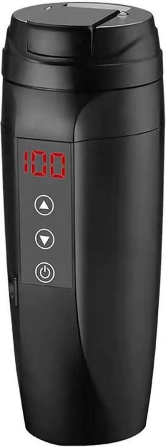 24V 450ML Auto Verwarming Cup Sigarettenaansteker Waterkoker Boiler Auto Verwarming Cup Elektrische Theeketel Verwarmde Water Cup Roestvrij Staal Reisketel Zwart