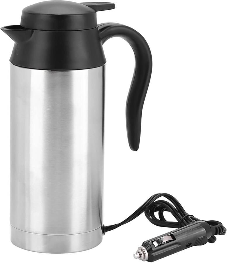 24V Elektrische Waterkoker voor Auto 750ml Kampeer Kettle met Sigarettenaansteker Plug