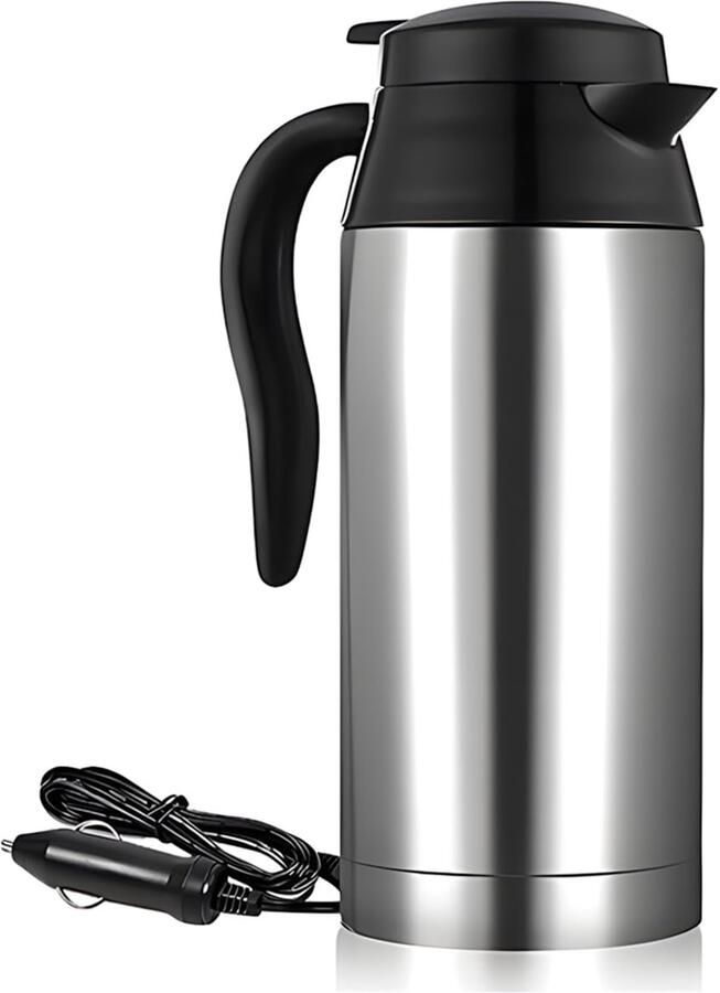 24V Reis Auto Waterkoker 750Ml Truck Pickup Rv Elektrische Waterkoker Roestvrijstalen Boiler Pot Met Sigarettenaansteker Plug Voor Outdoor Camping Thee Koffie Drinken