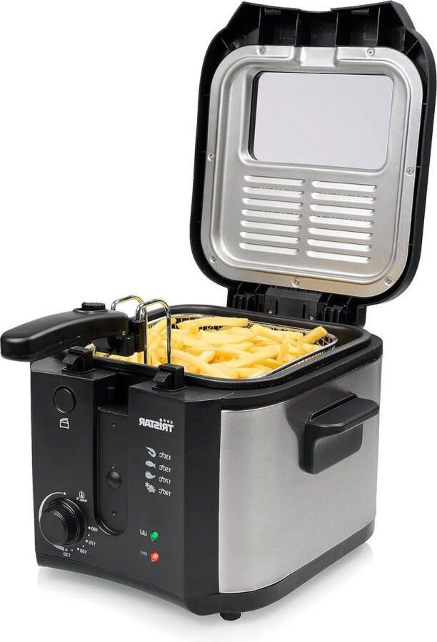 25 l volume inklapbare handgreep Cool-Touch-handgrepen 1600 W zilveract Friteuse