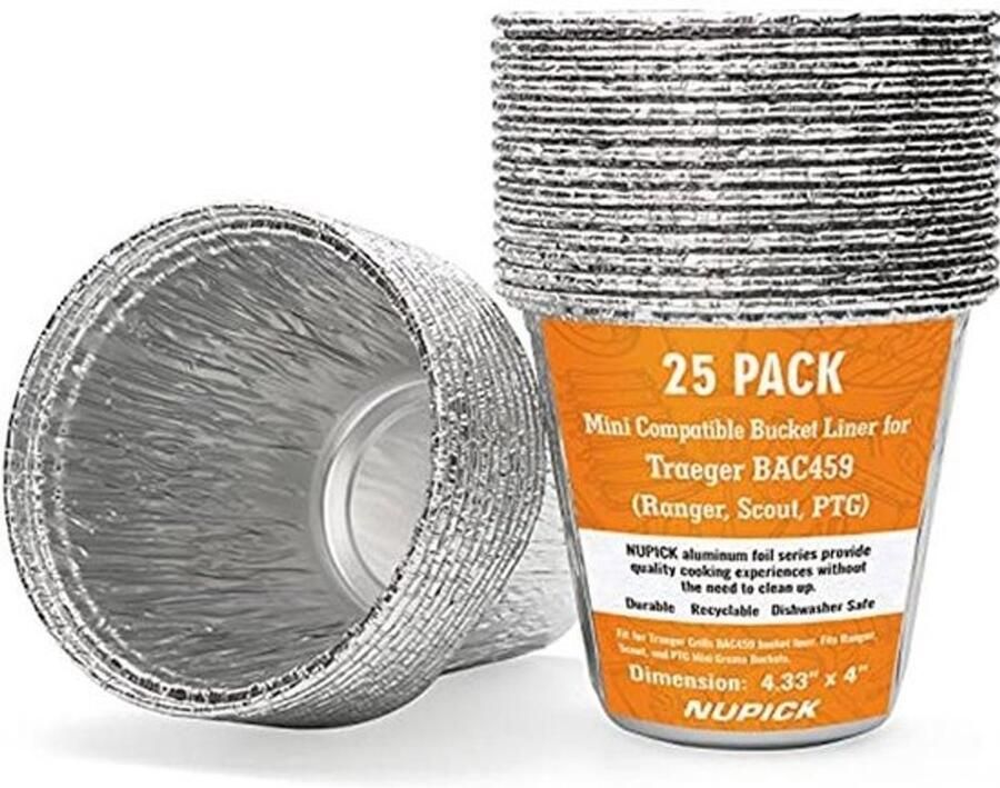 25 Pack Mini Vet Emmer Liner voor Grill Compatibel met Ranger Scout en PTG