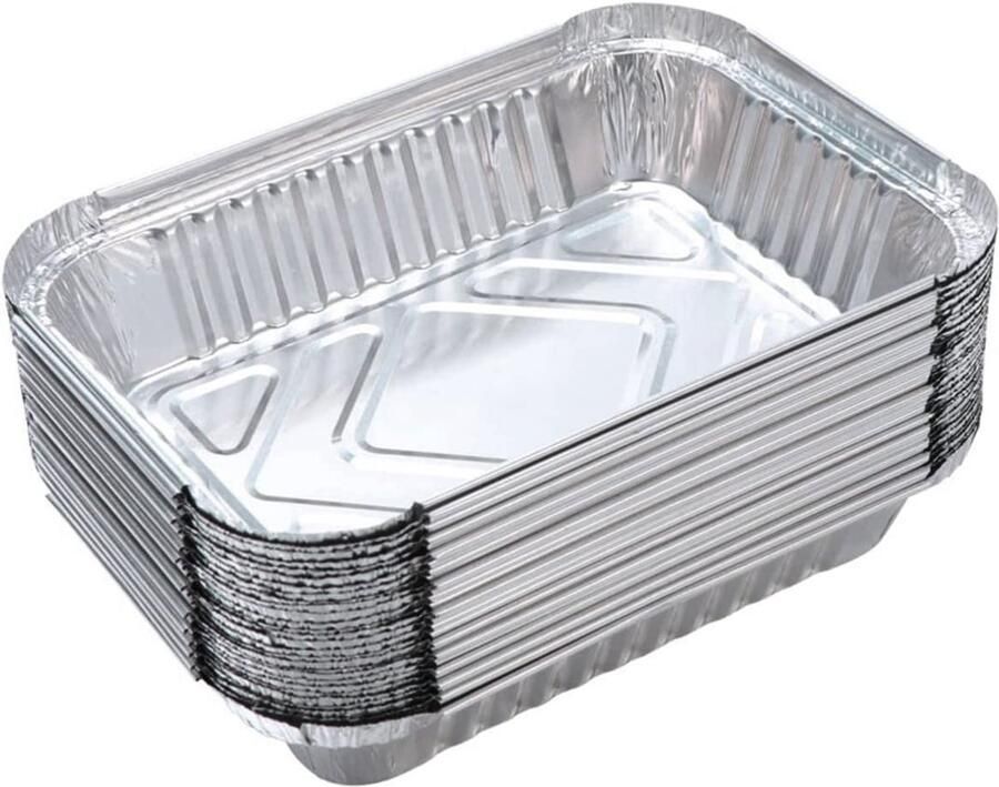 25 stuks aluminium lekschalen grillschalen wegwerp aluminium schalen zonder deksel voor resten grill cake groenten en fruit 21 6 x 14 7 x 3 5 cm