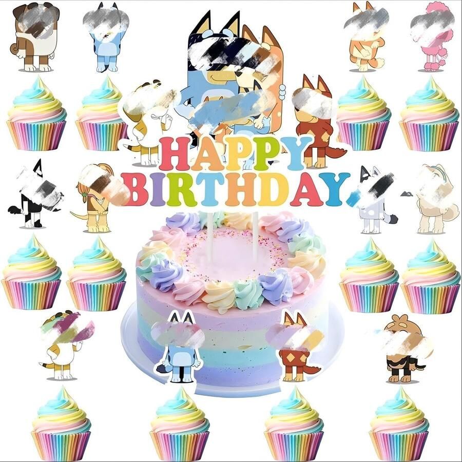 25 Stuks Hondencupcake-Toppers Taartdecoratie Voor Verjaardag