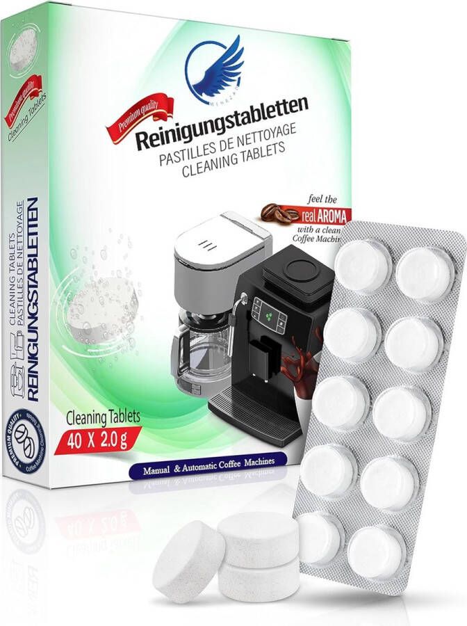 Koffiemachinereiniger 20 stuks Koffiemachine Reinigingsstabletten Fosfaatvrij Perfect geschikt voor Koffiemachines van Jura Krups DeLonghi Philips Siemens en Bosch