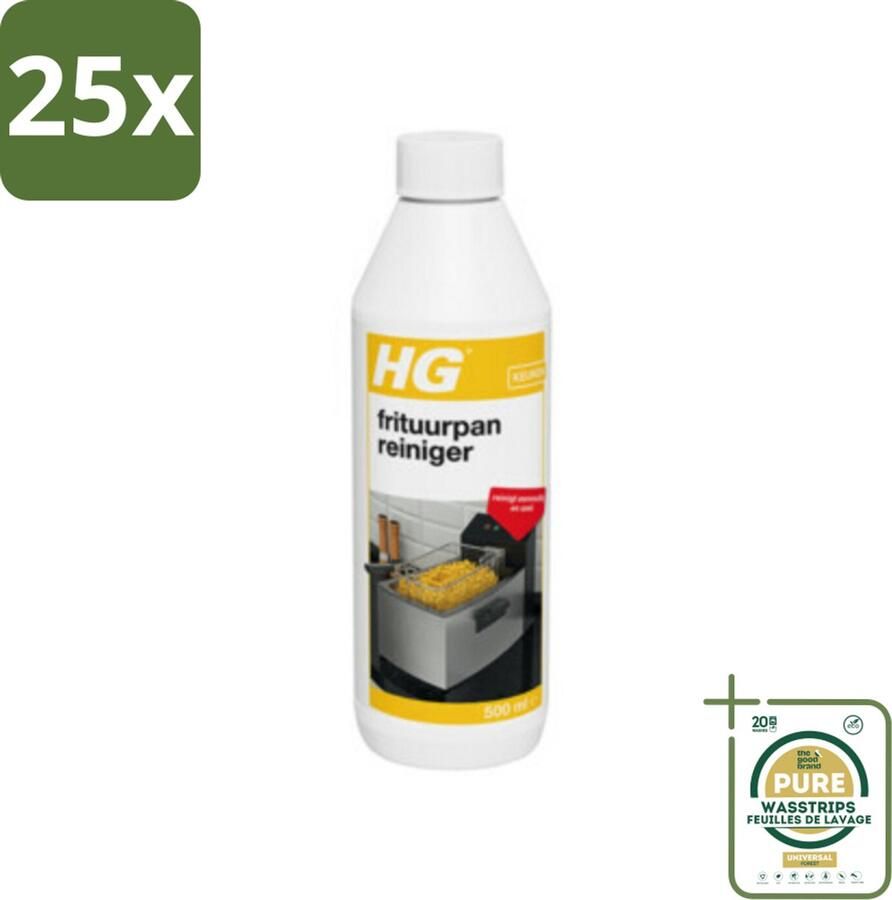 25 x HG Frituurpanreiniger Verwijdert Aangekoekt Vet 500 ml Grootverpakking Frituurpan Reinigen Vet Verwijderen Frituurvet Reinigen Frituurpan Reiniger Aangekoekt Vet Verwijderen