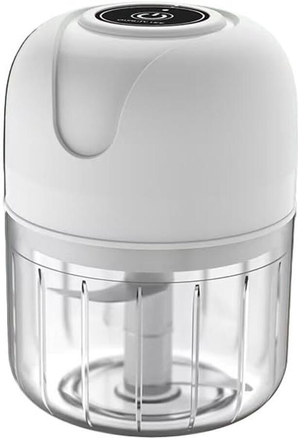 250 ml elektrische hakmolen – Mini knoflook- en groentehakmolen USB oplaadbaar multifunctionele hakmolen geschikt voor in de keuken en voor het bereiden van babyvoeding wit