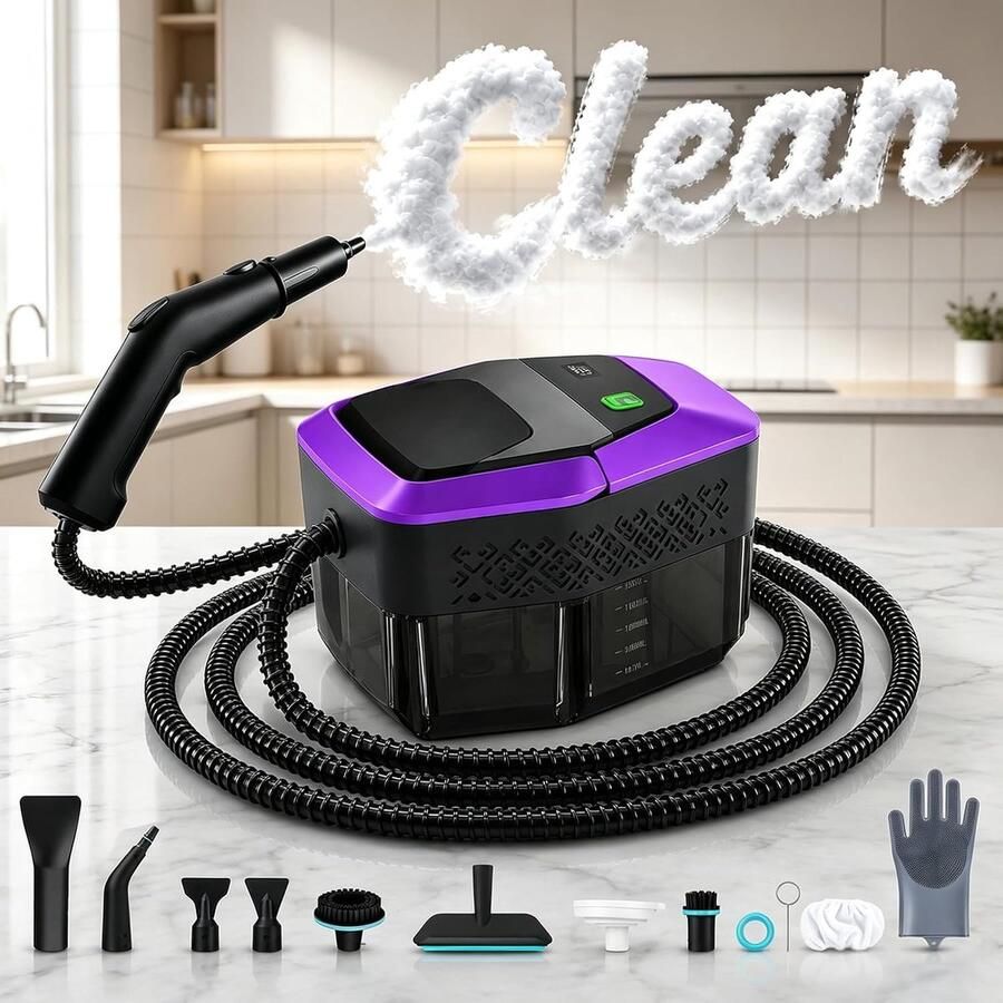 2500 W stoomreiniger handstoomreiniger met 10 seconden snelle verwarming stoomdruk 4 bar 1800 ml watertank en 11 accessoires stoomreiniger met 3 m netsnoer voor vloer oven tapijt bank