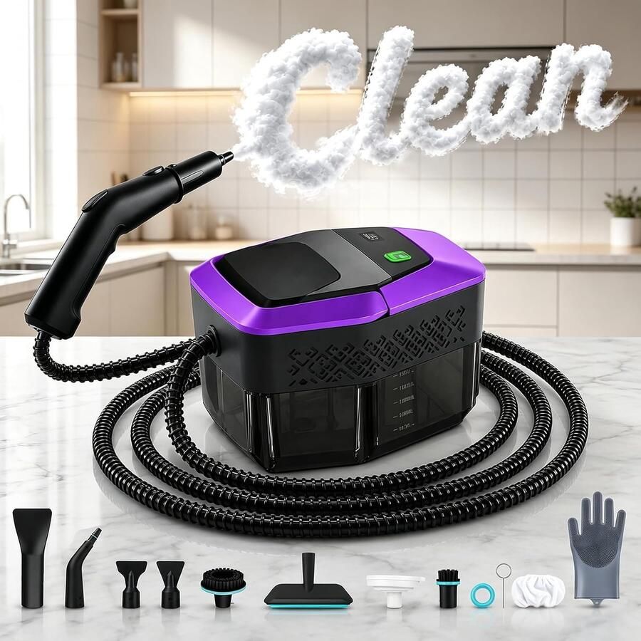 2500 W stoomreiniger handstoomreiniger met 10 seconden snelle verwarming stoomdruk 4 bar 1800 ml watertank en 11 accessoires stoomreiniger met 3 m netsnoer voor vloer oven tapijt bank