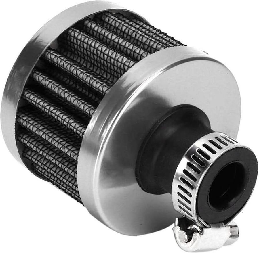 25mm 1in Universele Mini Luchtinlaat Filter Vent Carterontluchting Auto Accessoire(zilver)
