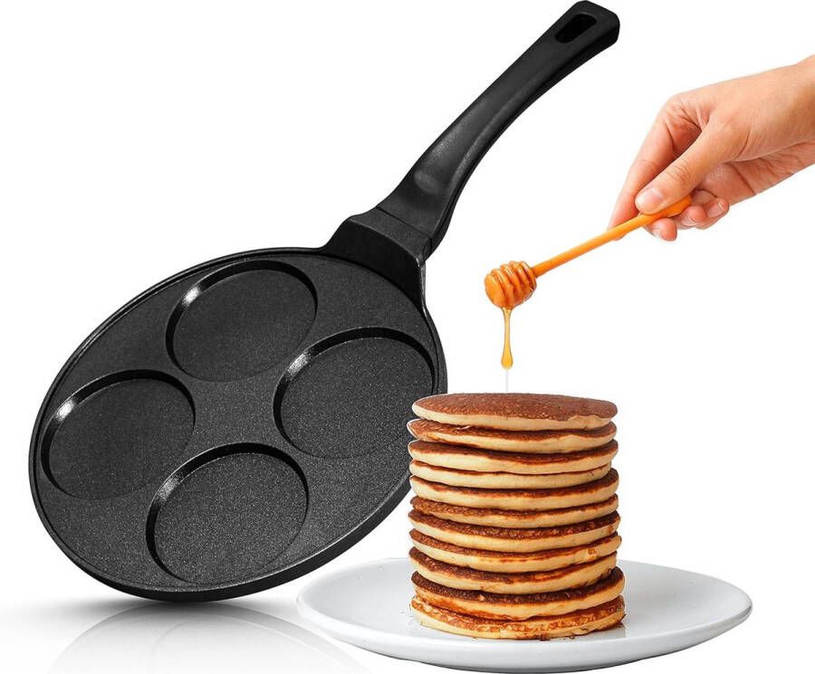 26 cm keramische pannenkoekpan met antiaanbaklaag voor mini-pandekager mini-pannenkoeken 4 en 7 vormen inductiepoffertjepan