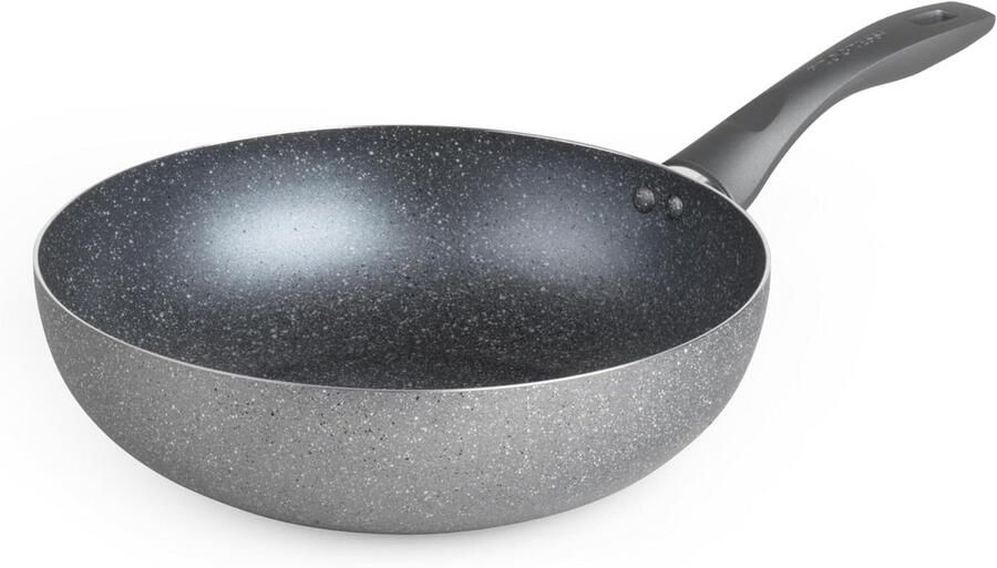 28 cm Antiaanbak Roerbakpan met Marmeren Coating Geschikt voor Inductie