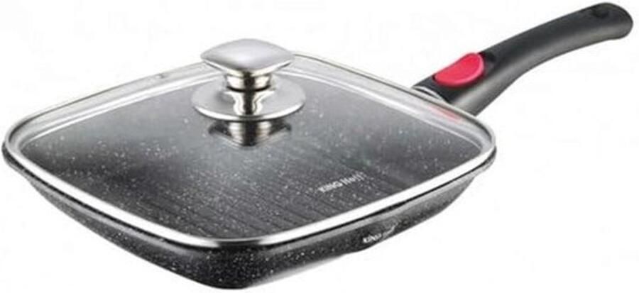 28 cm Grillpan met Marmeren Coating en Afneembaar Handvat