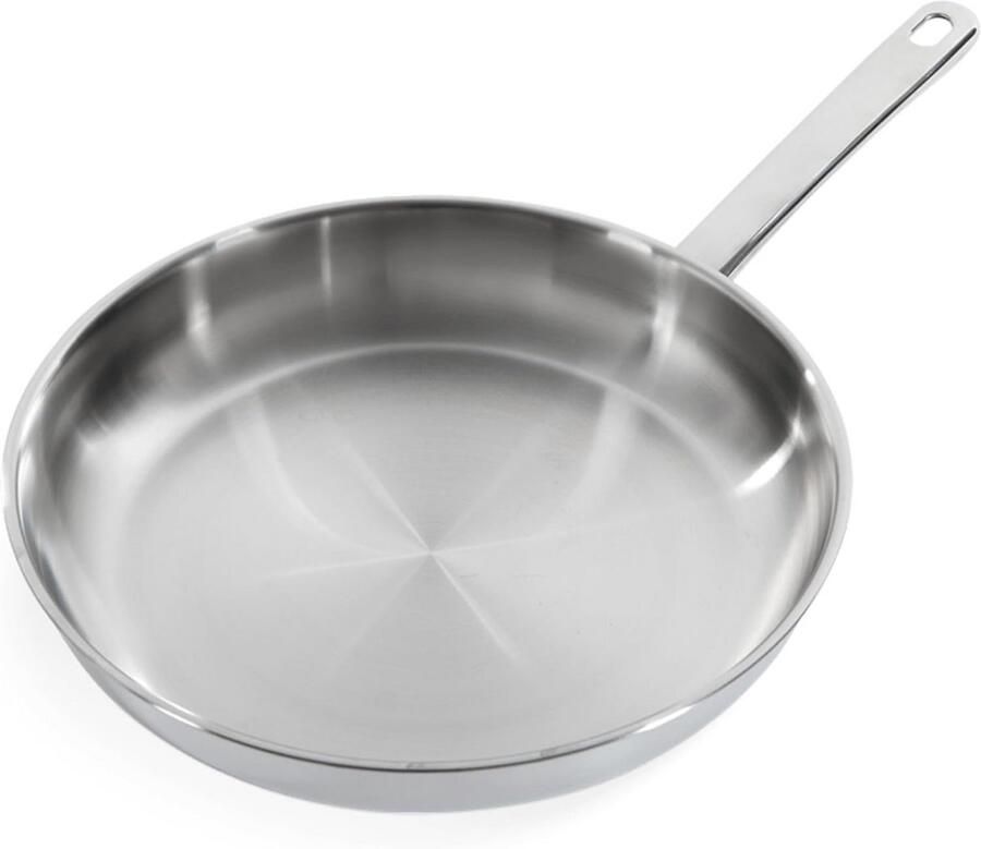 28 cm Roestvrijstalen Koekenpan Geschikt voor Inductie Vaatwasser- en Ovenbestendig Ergonomische Handgreep PFAS Vrij