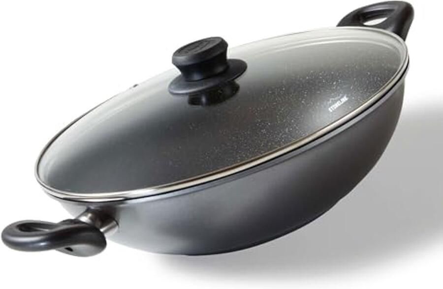 28 cm Wok met deksel Gezond koken zonder vet