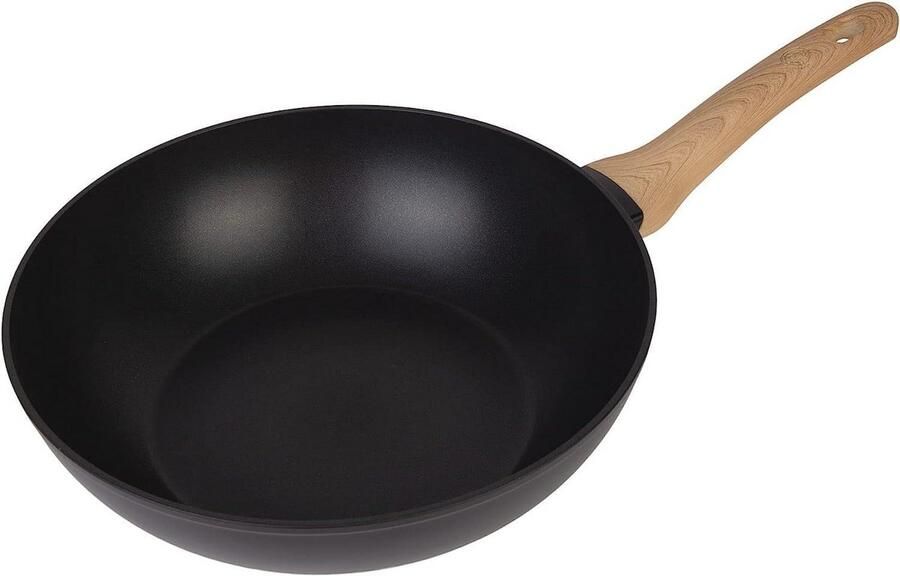 28 cm wok niet-stick roerbakpan voor inductie gas halogeen en keramische fornuizen met krasbestendige anti-aanbaklaag