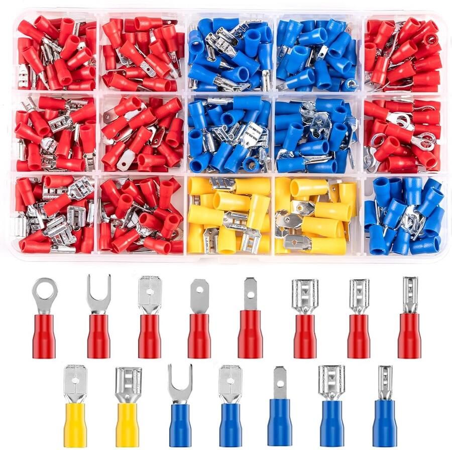 280 stuks kabelschoenen 0 5-6 0 mm² kabelschoenen assortiment auto platte stekkerset kabelverbinder knelverbinding steekverbinders platte steekhulzen