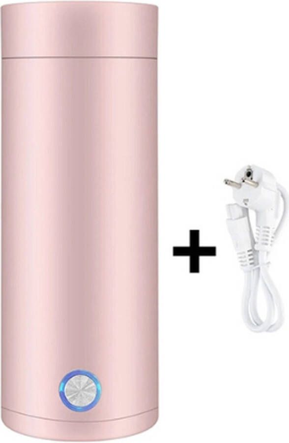 2In 1 Waterkoker Mini Waterkoker Cup Reis Waterkoker 2024 Roze 20W 400ml RVS
