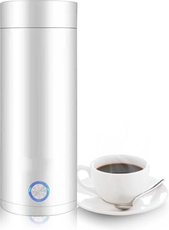 2In 1 Waterkoker Mini Waterkoker Cup Reis Waterkoker 2024 Wit 20W 400ml RVS