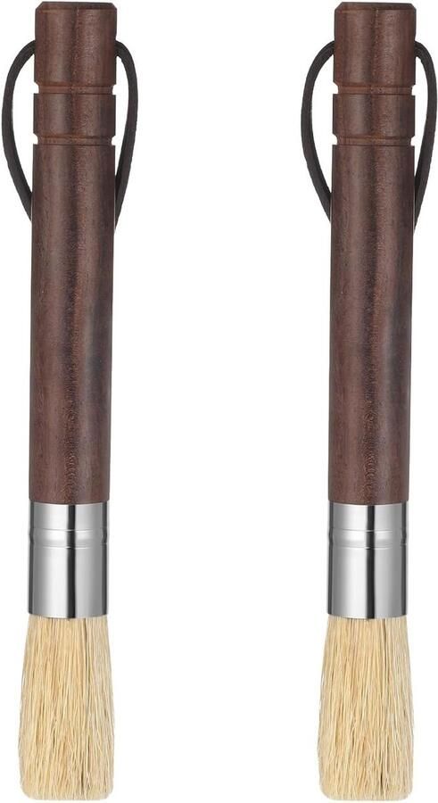 2PCS Koffiemolen Borstel 7 Espresso Machine Schoonmaak Tool met Houten Handvat en Natuurlijke Varkensharen voor Barista en Thuisgebruik Ideaal voor Koffie Accessoires en Reiniging