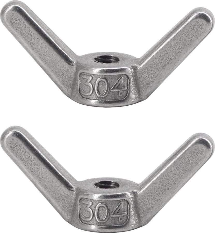 2Pcs M14 304 Rvs Wing Moeren Bevestigingsmiddelen Vlinder Hand Twist Draai Oor Noten