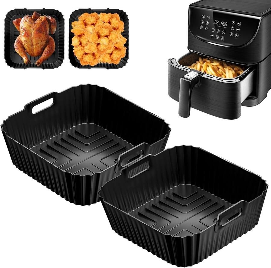 2pcs Silicone Moulds voor Air Fryer 21cm Air Fryer Accessoires Cosori 5.5L 6L Siliconen Bakvorm Accessoires voor Cosori CP158-AF 11-in-1